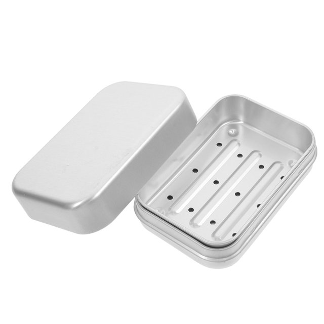 WORGEOUS Caja de almacenamiento de jabón de aluminio, soporte para jabón, caja de almacenamiento para tarjetas