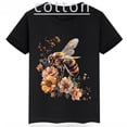thumbnail image 2 of Ropa infantil con estampado de abejas, camisetas negras de manga corta de verano para niños, camisetas de algodón personalizadas para niños y niñas, 2 of 5