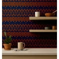 thumbnail image 4 of S4Sassy Modern Ikat Print Wallpaper - Blue Bohemian Walls Covering, 25" x 60" Self-Adhesive Vinyl Wall Paper, Decorative Wallwrap, Easy DIY Walls Covering For Bedroom, Cabinets, Living Spaces, 4 of 9