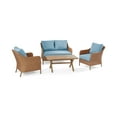 thumbnail image 3 of Mainstays Chelsea Outdoor Patio Steel 4-Pieces Deeping Seating Set with Blue Cushions, 3 of 12