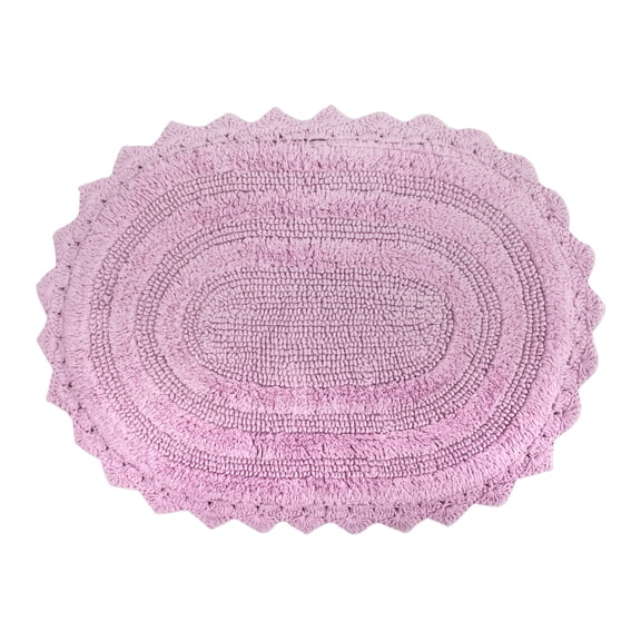 DII Bath Rugs Soft & Plush Oval Mauve Cotton Bath Mat, 21" x 34", Reversible