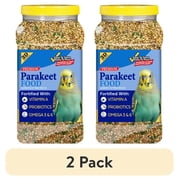 (2 pack) 3-D Pet Products Premium Parakeet Bird Food, with Probiotics, 5 lb. Jar, for Daily Feeding