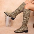 thumbnail image 6 of Women's Chunky Heel Knee High Boots, Fall Winter Pointed Toe Slouch Chunky Heel Boots with Breathable Lining, Trendy Footwear for Daily Leisure, 6 of 7