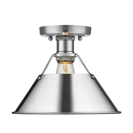 

Golden Lighting 3306-FM PW-CH Orwell Flush Mount in Pewter with Chrome Shade