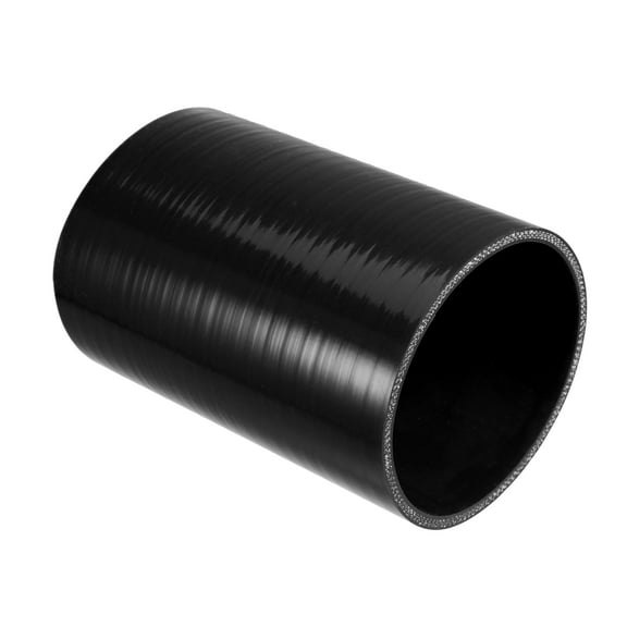 4" ID 6" Length 4-Ply Reinforced High Temp Straight Coupler Silicone Reducer Hose Black for Car