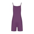 thumbnail image 4 of Atogsazn Women's Summer Romper Casual Loose Straps Linen Short Bib Overalls Short Jumpsuits Jumper 2024 Beach Outfits Purple L on Clearance, 4 of 5