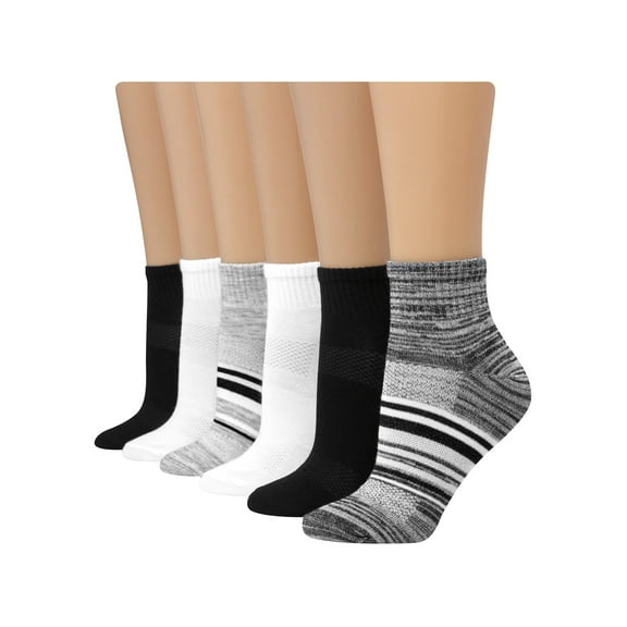 Hanes Women's Comfort Cool Extended Size Lightweight Ankle Sock, 6 Pack