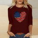 thumbnail image 2 of Camisetas de Manga Corta para las Mujeres Día de la Independencia Impreso Suelto Cuello Redondo Tee, Casual Y Blusas Festivas para las Mujeres Casual, 2 of 4