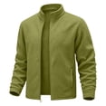 thumbnail image 4 of USNSM Mens Zip Up Sweatshirt Mock Neck Track Jacket Lightweight Fleece Full Zip No Hood Athletic Casual Long Sleeve Jackets with Pocket Green XXXXXL, 4 of 9