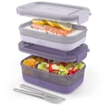 thumbnail image 1 of Bento Box Lunch Stack Food Storage Ello Wisteria 2-Pack, 1 of 6