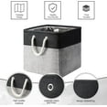 thumbnail image 2 of 8 Pack Collapsible Storage Bins Fabric Storage Bins Polyester Fabric Baskets with Handles Linen Closet Organizer for Shelf Home Closet Towels Toys(12 x 12 x 12in,Black Gray), 2 of 12