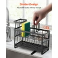 thumbnail image 5 of 3-Tier Kitchen Sink Caddy Organizer with Sponge Holder, Drain Rack & Utensil Storage – Expandable, Adjustable Kitchen Counter Essentials Organizer for Dishes, Soap, Brushes (Black), 5 of 11