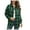 Green, variant on ICHUANYI Womens Trendy Plaid Print Jacket Casual Warm Button Coat Pocket Long Sleeve Shirt Fall Winter Clothes Outfits 2023