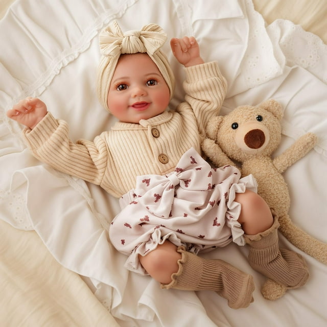 Muñeca Reborn Bebé BABESIDE Sunny 43 cm con Accesorios para Niños de 3 Años en Adelante