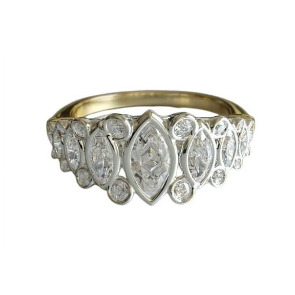 HeartsAndYou 2ct Marquise Cut Moissanite Engagement Ring for Women Filigree Antique Inspired 18k Yellow Gold over Silver