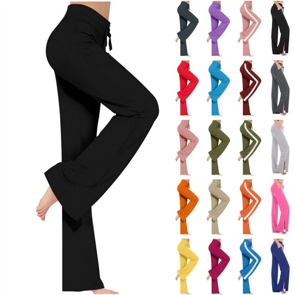 JURANMO Yoga Pants for Women Drawstring Elastic High Waist Wide Leg Sweat Pant Modal Comfy Casual Loungewear Pajama Pants Wine XXXL Lightening Sales