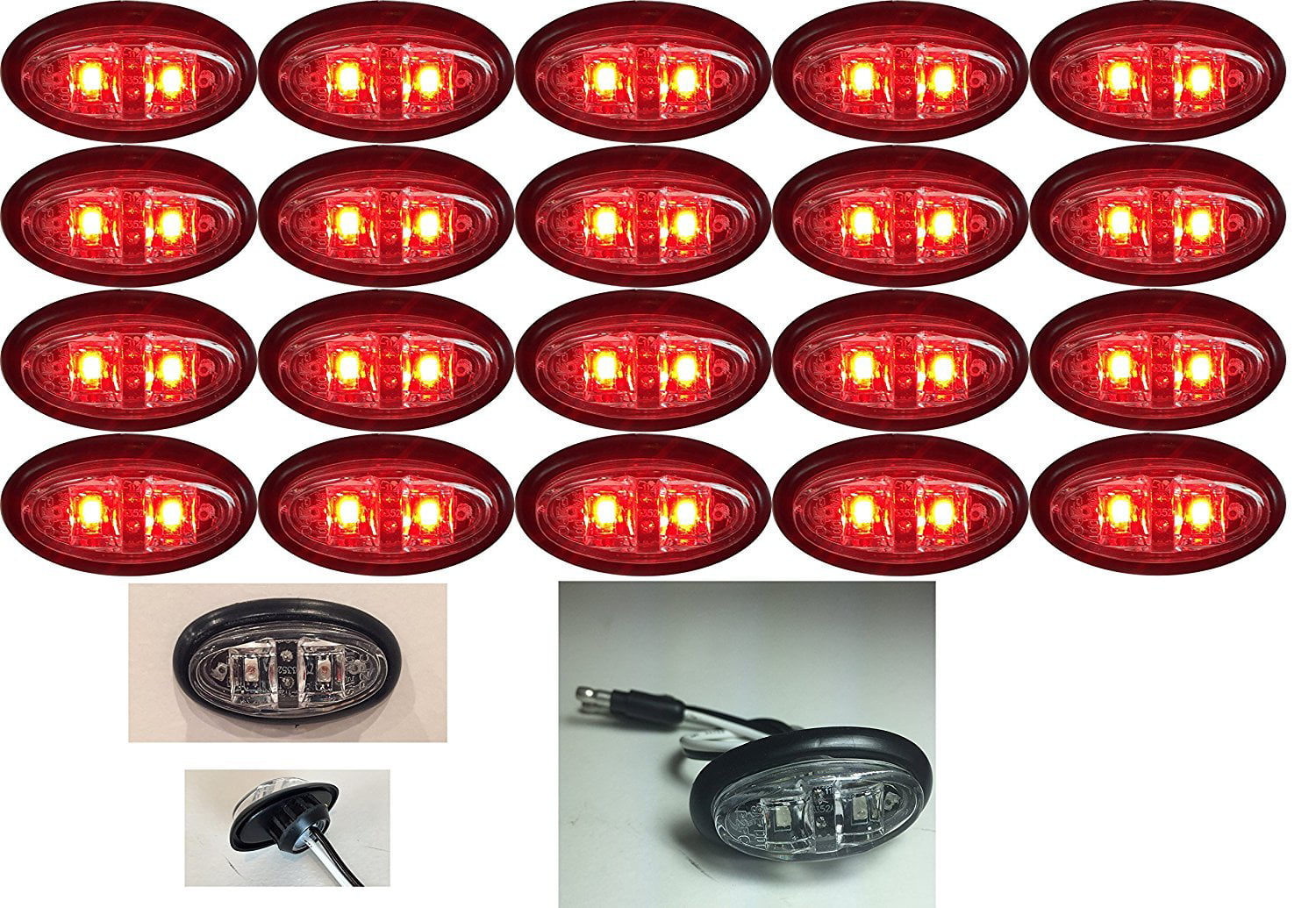 3 DIODE; Surface Mount Diode Vision LED Marker/Clearance Oval LED Lights 