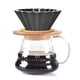 thumbnail image 4 of Embudo De Café Base De Cerámica Y Madera Forma De Onda Gotero De Café Práctico Advancent HA020516-00, 4 of 5
