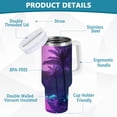thumbnail image 2 of Yayeee 30oz Stainless Steel Tumbler with Straw and Handle Double-Wall Insulated Travel Water Bottle, Pink Neon Road, 2 of 8