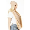 thumbnail image 4 of Sakkas Balencia Cool Girl Long Wide Soft Fur Lined Infinity Scarf Beanie Hat Set - Camel - One Size Regular, 4 of 5
