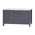 thumbnail image 6 of Horizon 60" Double Bathroom Vanity with Marine Gray Cabinet and Engineered White Top, 6 of 6