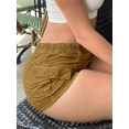 thumbnail image 3 of LMLYSoH Women Cargo Shorts Solid Color Vintage Elastic Casual Summer Low Waist Shorts with Pockets for Nightclub Streetwear, 3 of 4