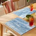 thumbnail image 4 of Vintage Sky Blue Placemats Set of 2 Farmhouse Florals Leaf Coastal Sweet Place Mats Indoor Wipeable Table Mats Washable Cloth Dining Table Placemats for Kitchen Holiday Party Decor 13x19 Inch, 4 of 9