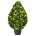 thumbnail image 4 of Vickerman Artificial 24" High X 15" Wide Boxwood Teardrop Shaped Bush, warm white 3mm LED lights., 4 of 5
