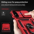 thumbnail image 2 of for iPhone X Case, iPhone Xs Case with Camera Lens Cover, HD Screen Protector, 10 FT Military Grade Drop Protection, Magnetic Ring Holder Kickstand Phone Case for iPhone X/Xs (Red), 2 of 12