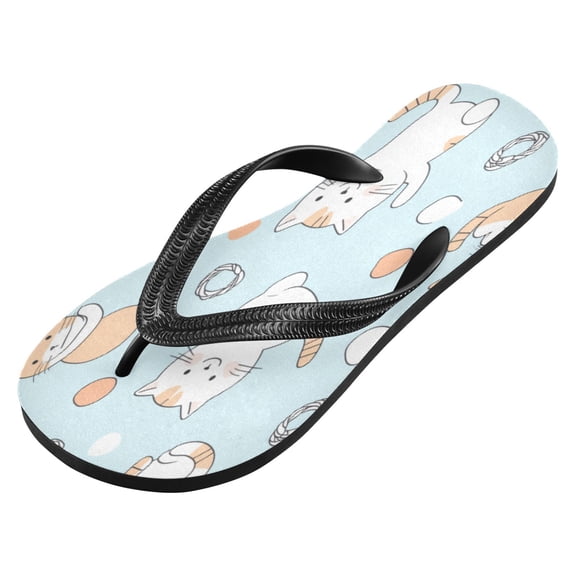 iauyy Unisex Printed Flip Flop Sandals - Lightweight Non-Slip Beach Shoes,Cute Cats