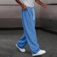 thumbnail image 3 of Men's Wide Leg Sweatpants Baggy Casual Drawstring Waist Joggers Lounge Sweat Pants Fall Winter Clothes, 3 of 4