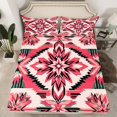 thumbnail image 1 of Erosebridal Drap-Housse Tribal Aztèque Simple, Ensemble de Literie Super Confortable 2 Pcs, Rouge Rose Noir (Sans Drap Plat), 1 of 5