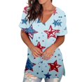 thumbnail image 6 of HEILAU Independence Day Shirts for Women American Flag Graphic T Summer Tops Short Sleeve V Neck T Shirt Print Side Slit Tunic Patriotic Tops, 6 of 6