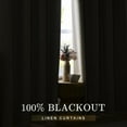 thumbnail image 2 of Natural 100% Blackout Linen Curtains for Bedroom Black Out Curtains 84 Inch Long 1 Panel Extra Wide Farmhouse Window Curtain for Living Room ,Grommet Room Darkening Drapes,100" W x 84" L, 2 of 18