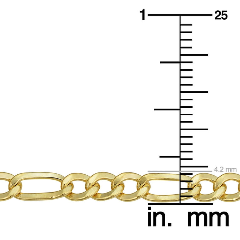 14k Yellow Gold Filled Solid Figaro Link Chain Necklace (4.2 mm, 30 inch)