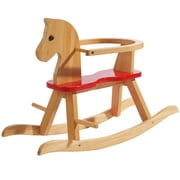 Roba Wooden Rocking Horse Ride-On, Solid Wood & Red, 55 Lb Capacity, for 12+ Months