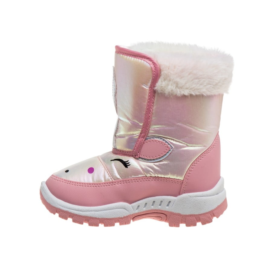 Rugged Bear Little Kids  Girls Snow Boots, Pink Unicorn, 10