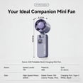 thumbnail image 4 of weibbin LCD Display Portable USB Rechargeable Fan With Lanyard 10m s Strong Wind Fan For Travel Commute Outdoor Activities, 4 of 8