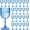 Bule, variant on Plastic Goblets, 9oz Ribbed Acrylic Wine Glasses, Vintage Drinking Glasses with Stem, Unbreakable Reusable Disposable Water Goblets Bulk for Parties Weddings Dinner (Clear, 48pcs)