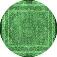 thumbnail image 1 of Ahgly Company Indoor Round Persian Emerald Green Traditional Area Rugs, 5' Round, 1 of 4