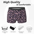 thumbnail image 2 of Men's Boxer Briefs, Flower pink Soft Comfy Mens Underwear Boxer Briefs Breathable With Widen Waist, 2 of 7