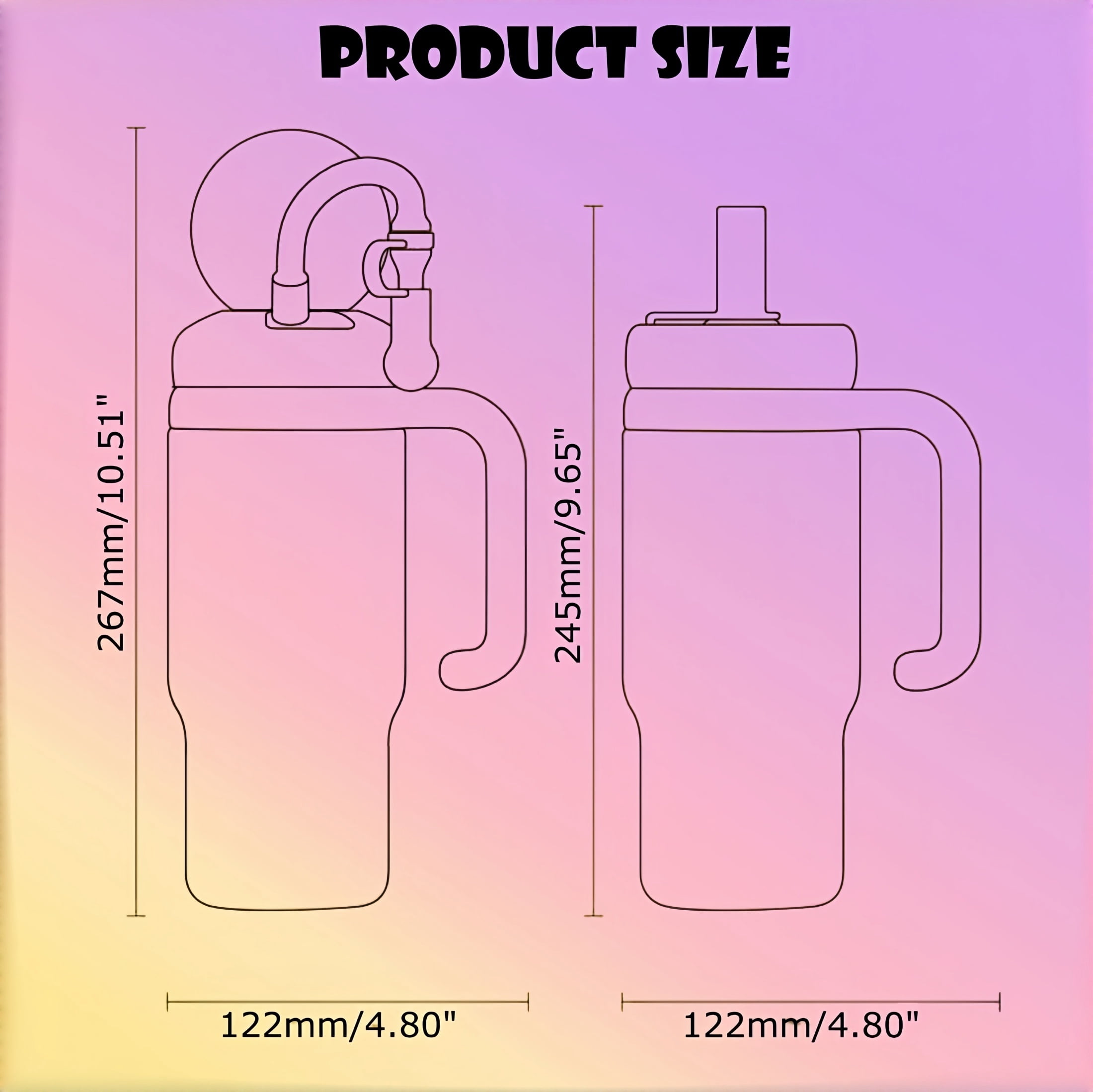 Arsey Whale Fountain Tumbler With Handle Two Lids 24 Oz Water Bottle, Cute Sippy Cup For Kids Teens Adults, Green