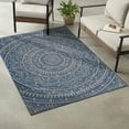 thumbnail image 2 of Mainstays Global Medallion Blue Polypropylene Outdoor Area Rug, 6'6"x9'6", 2 of 9
