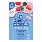 (3 pack) Gerber Stage 3 Baby Snacks, Yogurt Melts, Mixed Berries, 1 oz