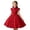 Red-2, variant on Girls Elegant Solid Color Neck Sleeveless Fitted Dress Summer Casual Party Wear