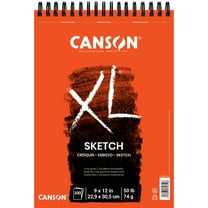Canson XL Series Sketch Paper Pad, 9in x 12in, 50 lb., White, 100 Pages