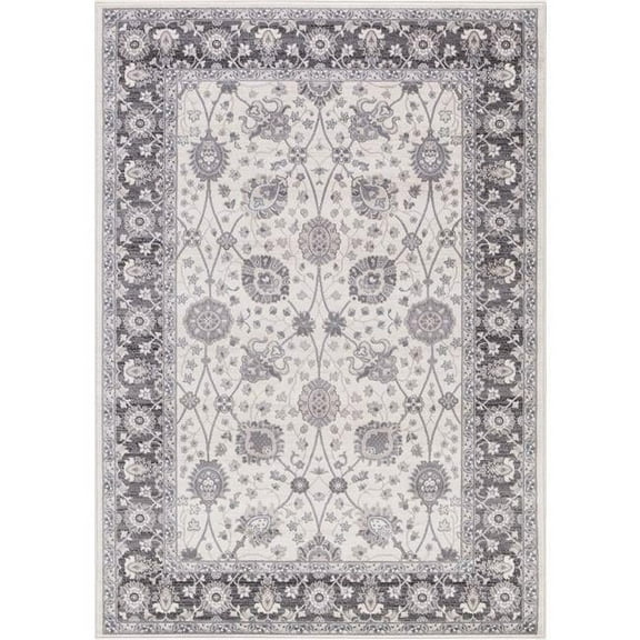 Concord Global Trading Concord Global Lara Val Area Rug Ivory/Grey 5'3" X 7'7" 5' x 8' Rectangle