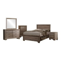Pemberly Row 5-piece Queen Storage Wood Bedroom Set Washed Taupe