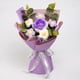 thumbnail image 1 of Ramo de flores de ganchillo, decoración de mesa de flores tejidas, regalo de boda decorativo, flor tejida para aniversario, esposa, abuela, mamá Púrpura, 1 of 8