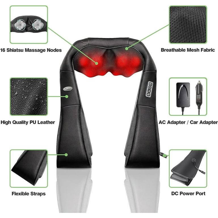 Cotsoco Shiatsu Shoulder and Neck Massager with Heat, Electric Deep Tissue Massage Pillow for Body Muscle Pain Relief,Best Gifts for Mom Dad Women Men,Home, Office and Car Use